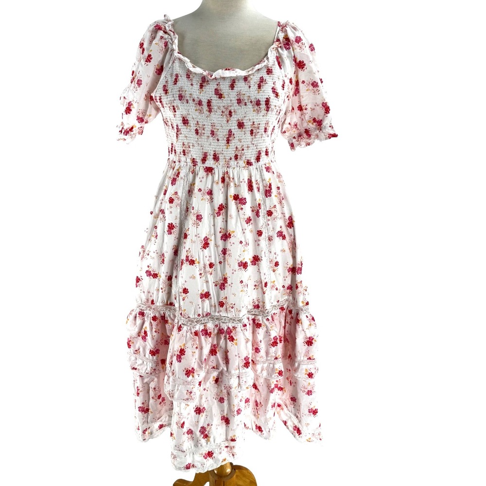 LoveShackFancy Target Floral Smocked Cosette Cottagecore Farmhouse Dress Medium - Picture 2 of 12